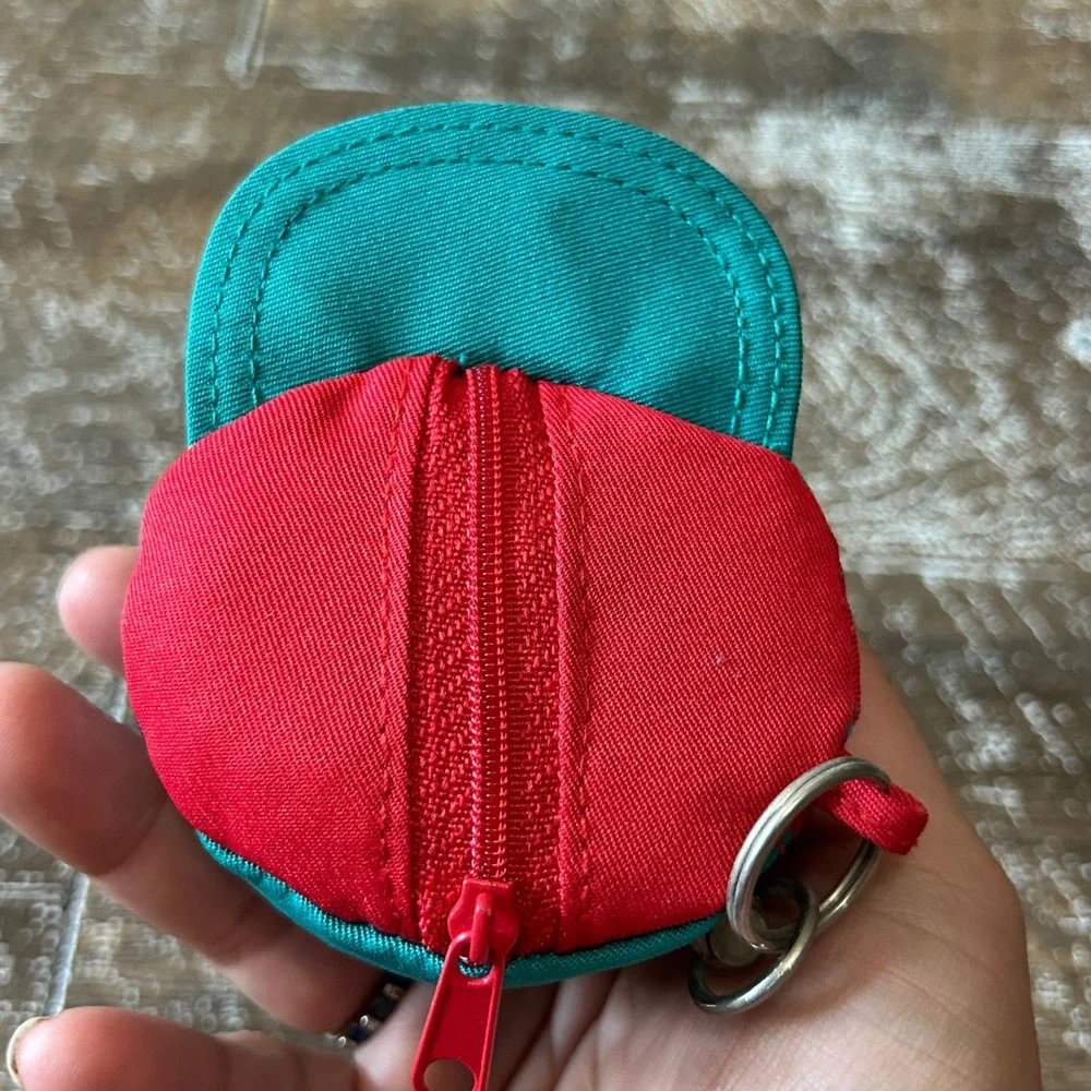 FAO Schwarz Vintage Propeller Hat Keychain Coin Purse Multicolor Retro Toy Logo